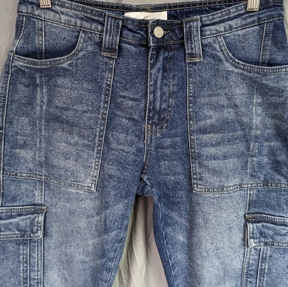 Kancan Bobbie Slim Straight Cargo Jeans Sz 7/27